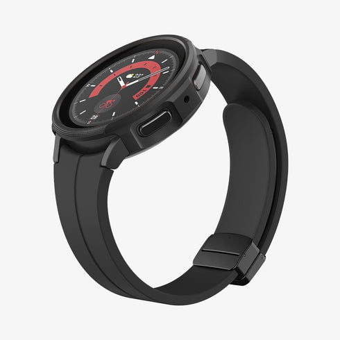 ACS06394 - Galaxy Watch 6 Classic (47mm) Case Liquid Air in matte black showing the front